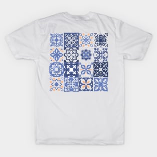 Blue Tile Small Border T-Shirt